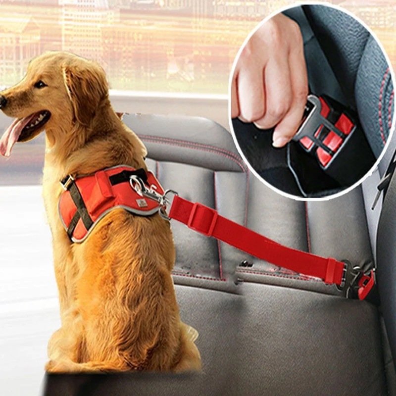 Posture belts -Adjustable Pet Cat Dog Car Seat Belt Pet Seat Vehicle Dog Harness Lead Clip Safety Lever Traction Dog Collars Dogs Accessoires Pets Products