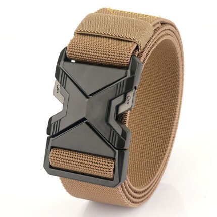 posture belts-Fashion Commuter Casual Men's Belt Woven Elastic Minimalist Alloy Buckle